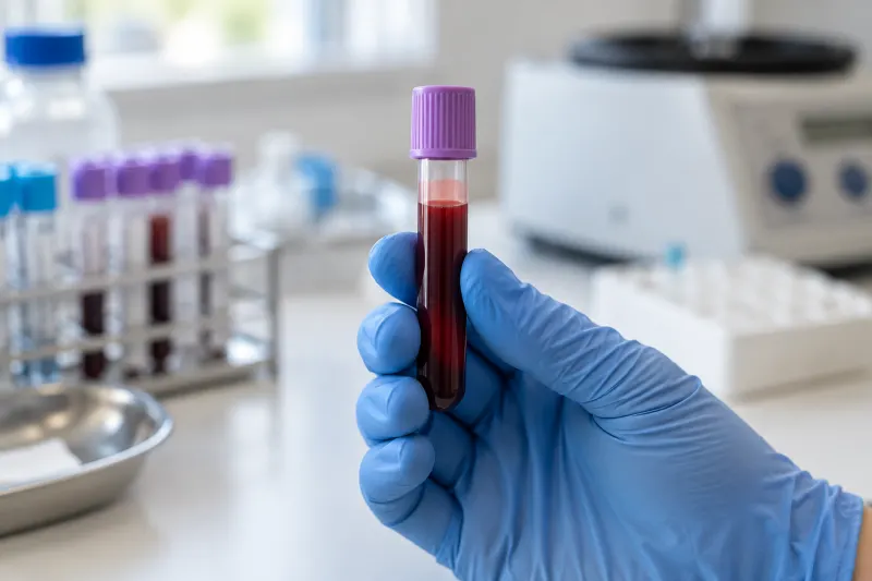 Geschlossenes Blutprobenröhrchen für eine Laboranalyse